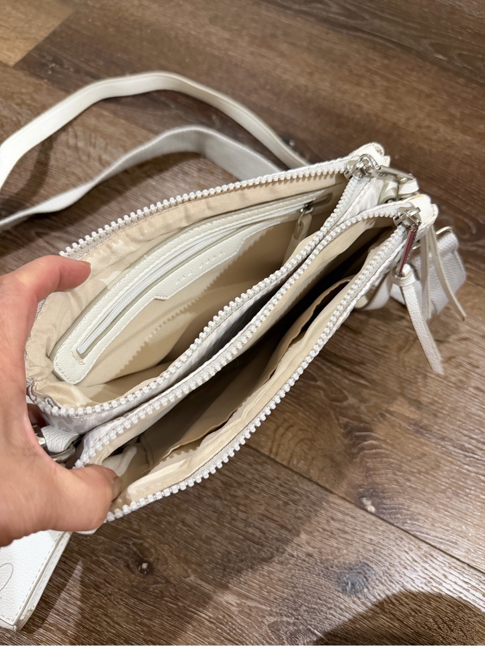 NWOT Rae Dunn Quilted Crossbody Bag in Light Beige - Picture 9 of 9